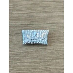 Vintage Barbie Doll Silver Dimpled Pearl Clutch Purse Opens (A080) Accessory